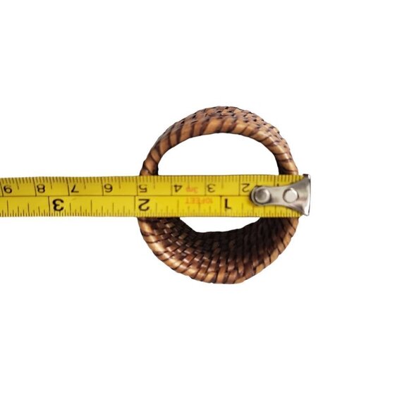 Woven Rattan Round Napkin Rings Set of 4 - Picture 5 of 6